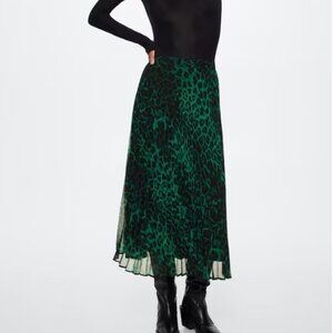 MANGO Animal Print Skirt